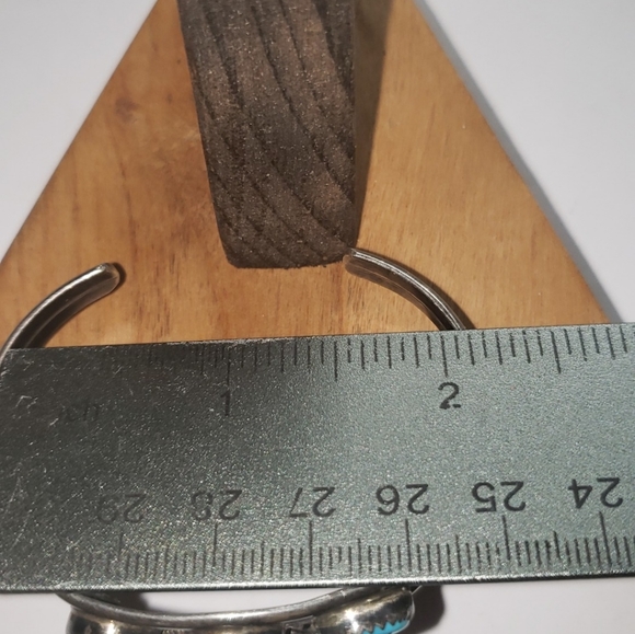 Old Pawn Sterling Turquoise Bracelet - Picture 4 of 4